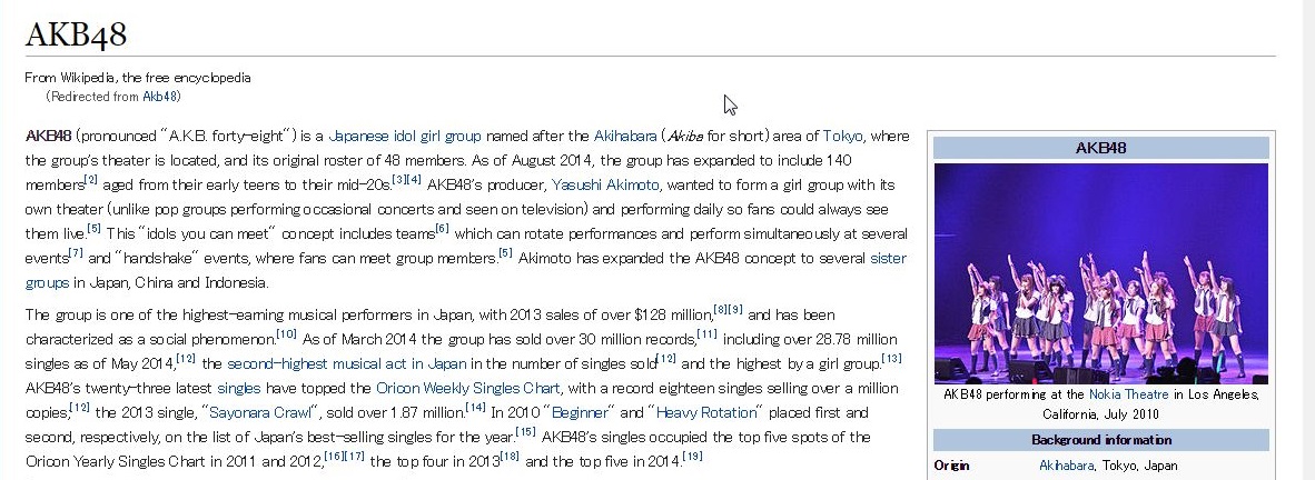 英語版Wikipedia多読のすすめ　AKB48